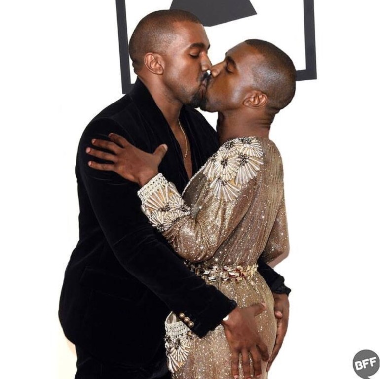 Kanye kissing kanye