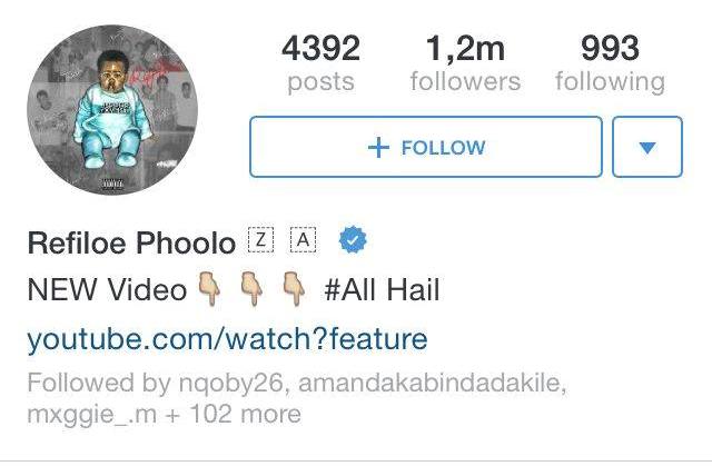 cassper nyovest is winning on instagram so far - followed by instagram