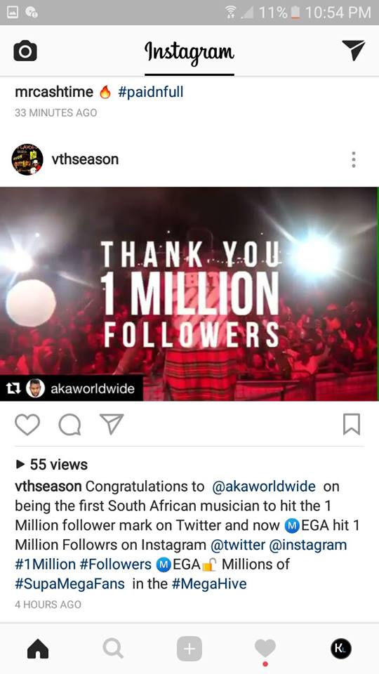 aka 1 million followers on instagram - south african instagram followers